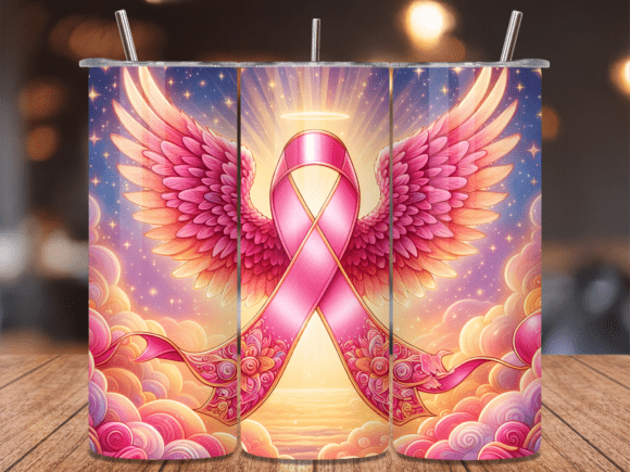 Angel Wings Pink Ribbon Tumbler Wrap Review for Digital Sellers