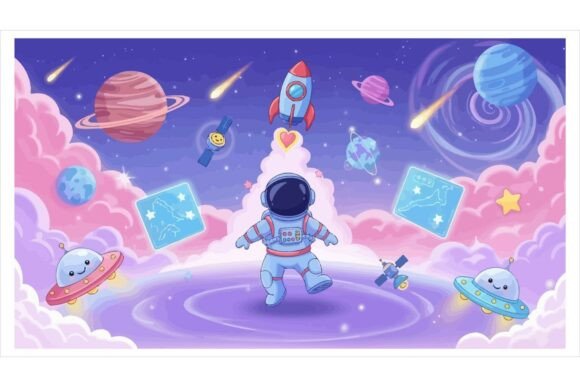 Astronaut Floating in Space with Planets Backgrounds: A Visual Asset for Content Creators