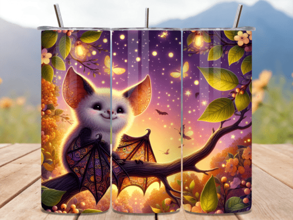 Cute Baby Bat Fantasy Tumbler Wrap: A Versatile Graphic Design Asset