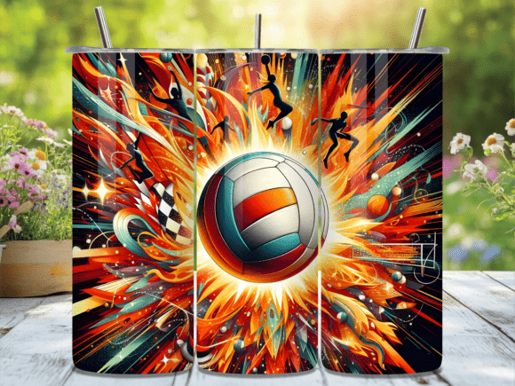 Fire Splash Volleyball Tumbler Wrap Review for Content Creators