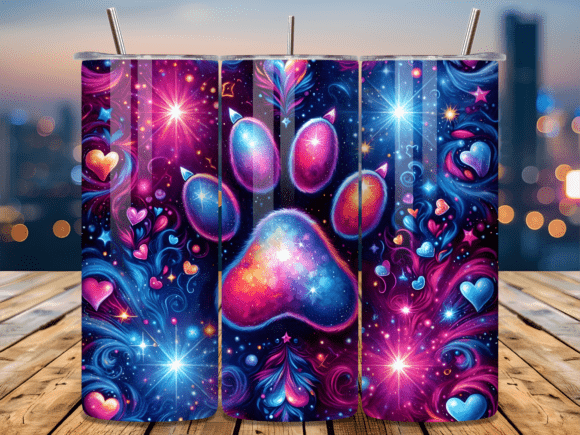 Galaxy Paw Print Valentine Tumbler Wrap Review for Crafters