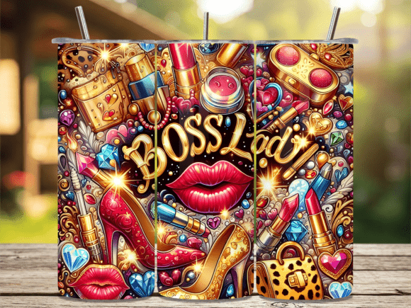 Glam Makeup Boss Lady Tumbler Wrap PNG Review for Small Business Branding