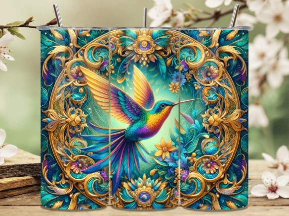 Gold Hummingbird Floral Tumbler Wrap Review for Content Design
