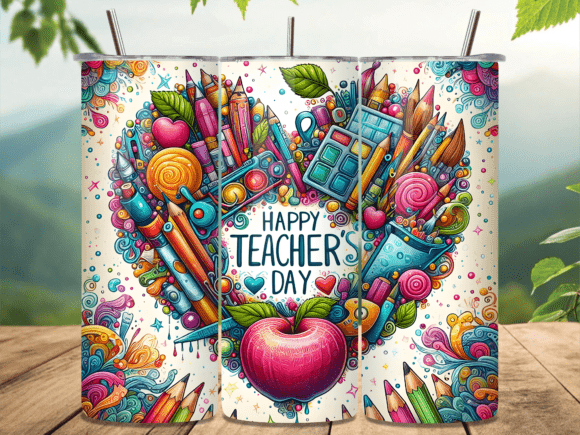 Happy Teachers Day Tumbler Wrap for Small Business Branding