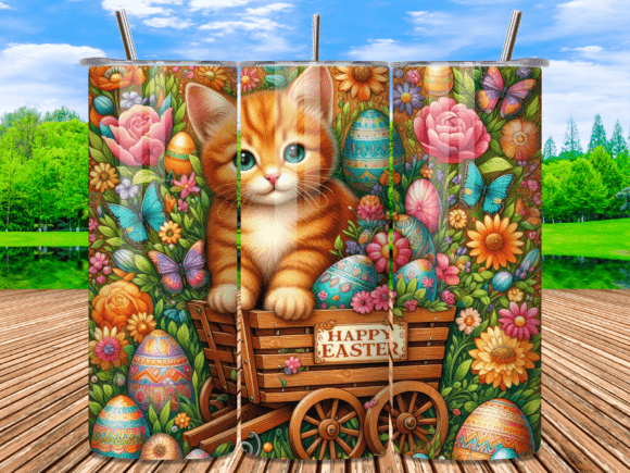 Orange Cat Easter Cart Tumbler Wrap Png Review: A Festive Design for Local Business Branding