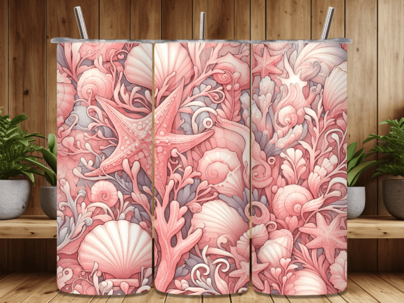 Pink Coastal Shell Beach Tumbler Wrap Review for Crafters