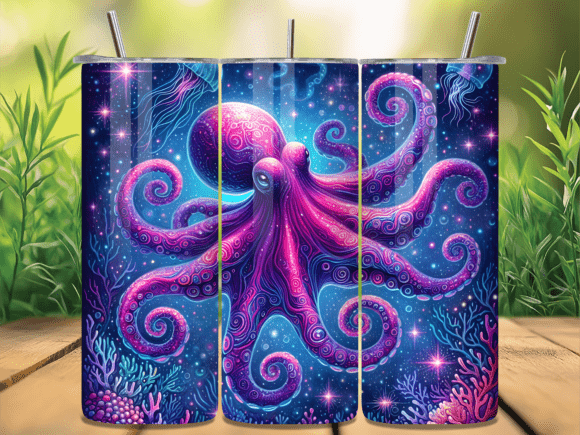 Purple Galaxy Neon Octopus Tumbler Wrap Review: A Bold Design Asset for Creative Projects