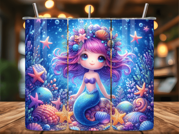 Purple Mermaid Starfish Tumbler Wrap Review: A Stylish Graphic Design Asset