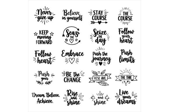 Quotes and Typography Design Bundle for T-Shirt Designs