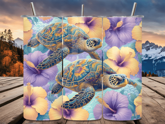Sea Turtle Hibiscus Tumbler Wrap Review for Small Business Branding
