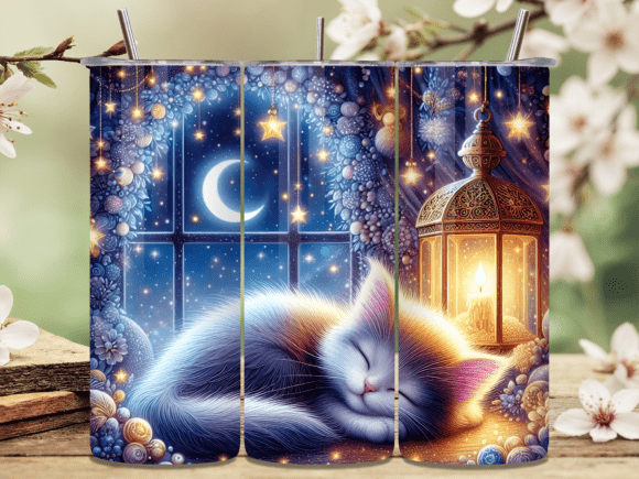 Sleeping Kitten Moon Lantern Tumbler Wrap Review for Local Business Branding