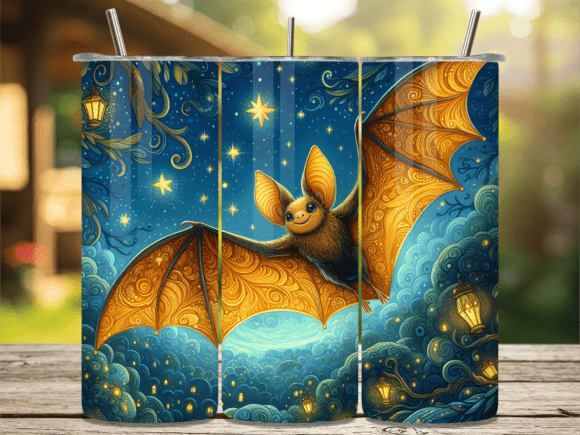 Starry Night Golden Bat Tumbler Wrap Review