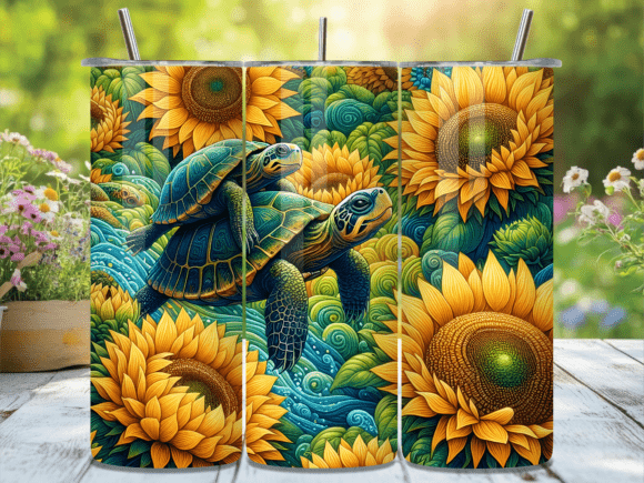 Sunflower Sea Turtle Floral Tumbler Wrap Review: A Versatile Graphic Design Asset