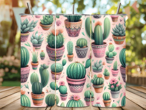 Watercolor Cactus Garden Tumbler Wrap Review for Digital Sellers