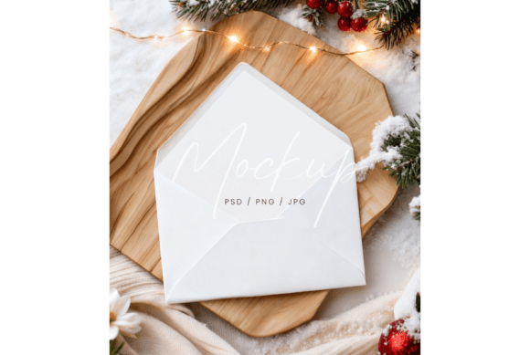 Winter Envelope Liner Mockup for Stationery Mockups